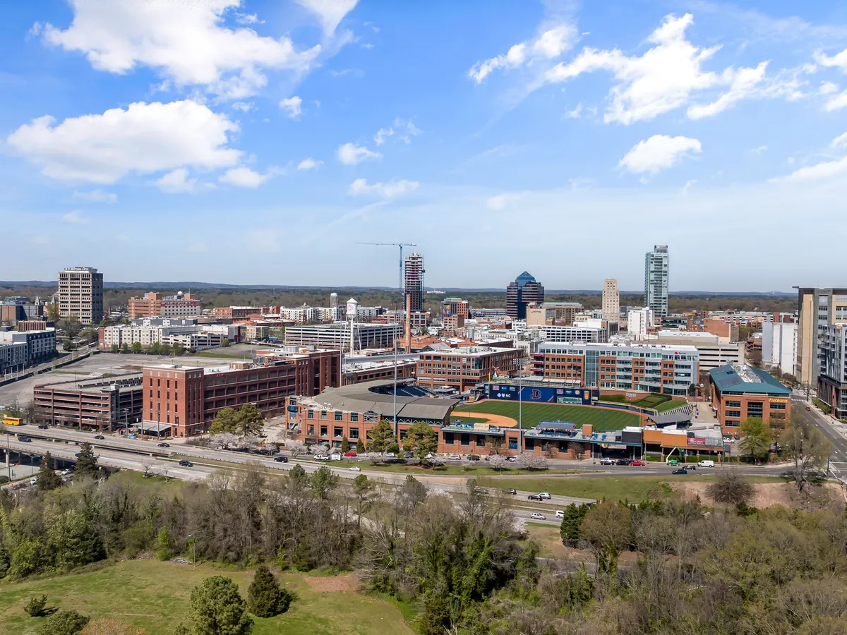 Aerial view of downtown Durham, North Carolina
